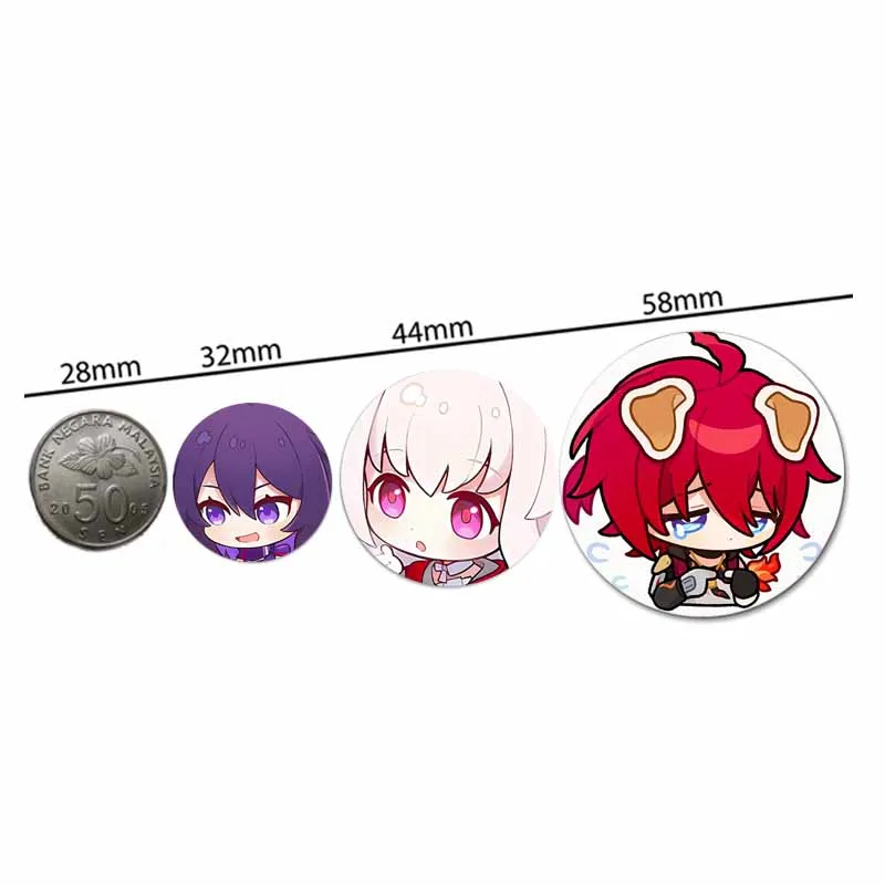 32/44/58 مللي متر الساخن لعبة هونكاي: ستار السكك الحديدية شخصية بوثيل زر دبوس لطيف دان هنغ بروش الكرتون شارة ألعاب والمعجبين جمع #5