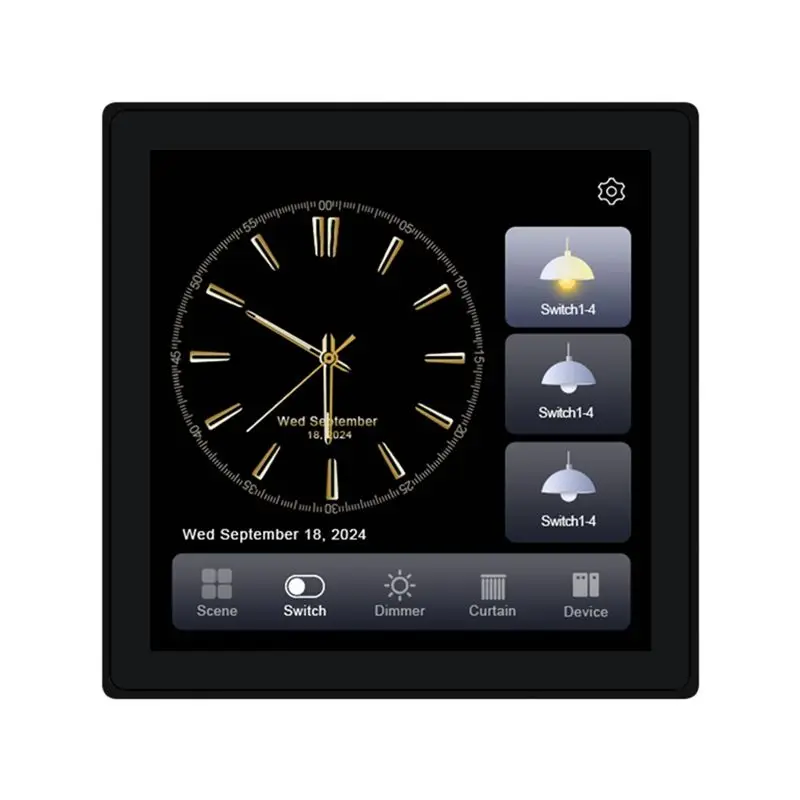 

ABJN-Tuya Smart Control Panel Smart Control Panel Touch Screen Panel Switch Zigbee Intelligent Home Wall Push Light Switch Black