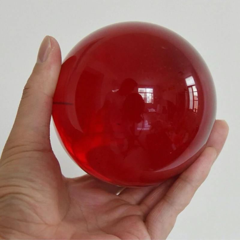 200mm big glass ball Asian Rare Natural Red K9 Crystal Ball Healing Magic Sphere Stone Decor fengshui ball home accessories