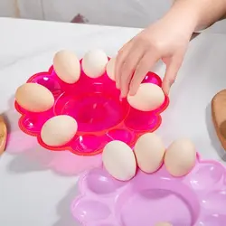 12 Grids Egg Holder Trays Creative Plastic Egg Shelf Case Organizer Refrigerator Egg Racks Container Random Color