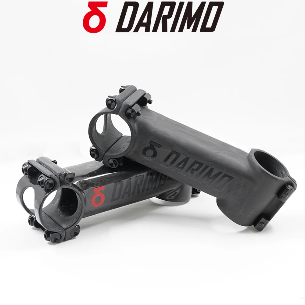 DARIMO Carbon Fiber Bike Stem 31.8mm Clamp 1-1/8”/1-1/4” OD2 3K/UD Matte Black for Road/x-cross/MTB Fits 6°/9° Flat Handlebars