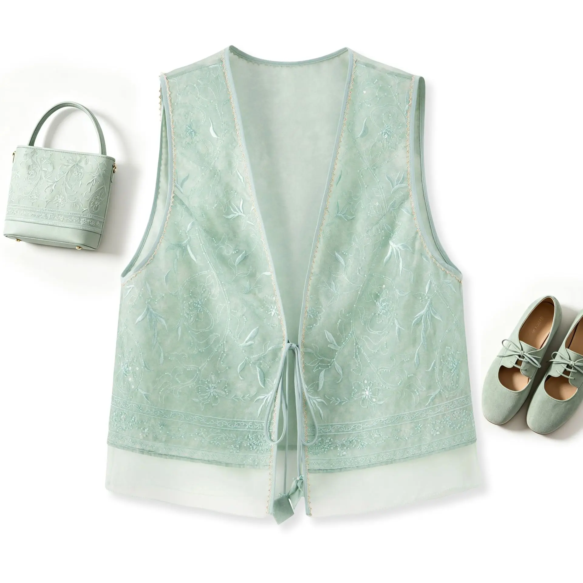 

2026 Summer New Sleeveless Vest Summer Outer Chinese Embroidered Vest