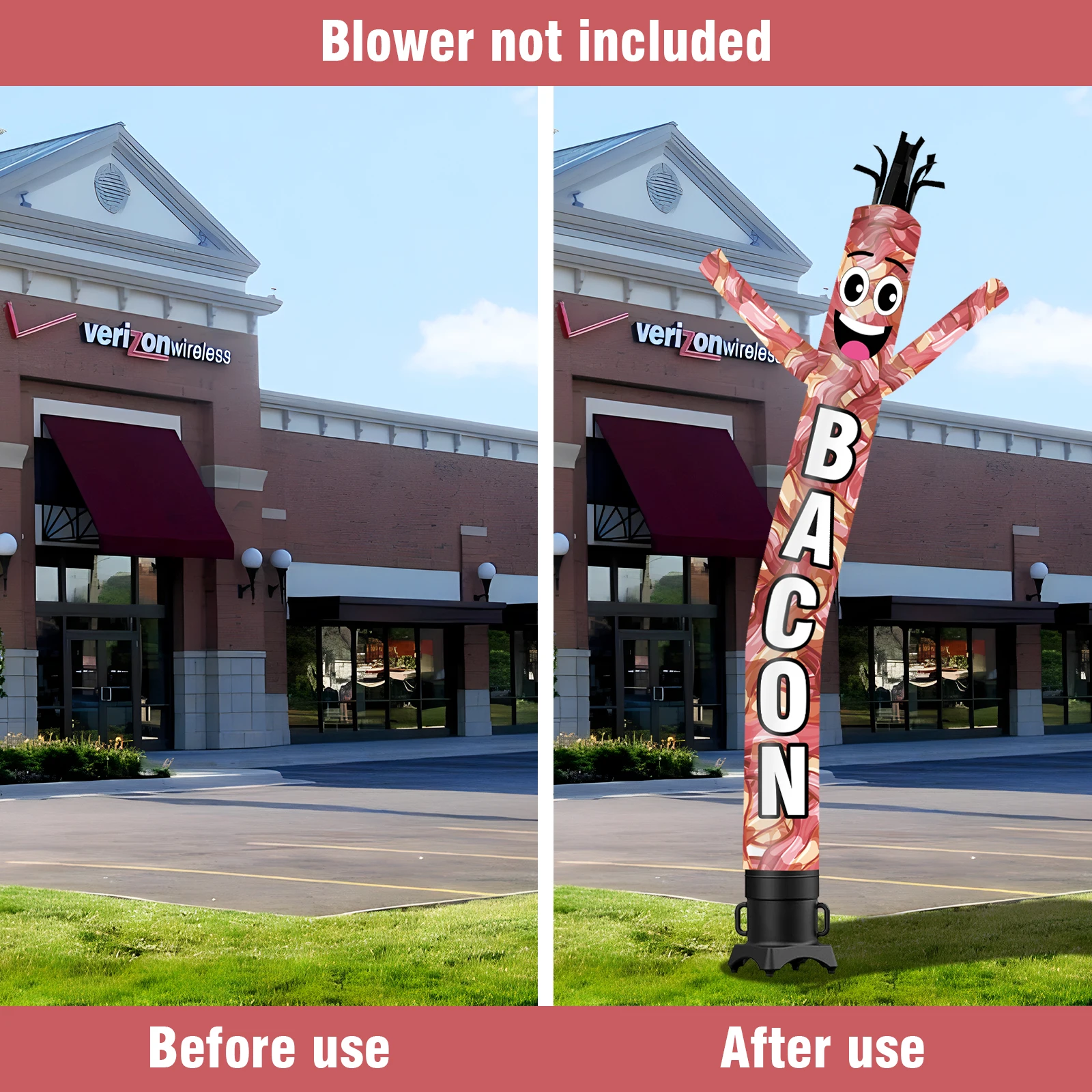 6/10/15/20FT Tall Inflatable Baconic Dancing Guy for Outdoor Decoration Advertising(Blower Not Included)