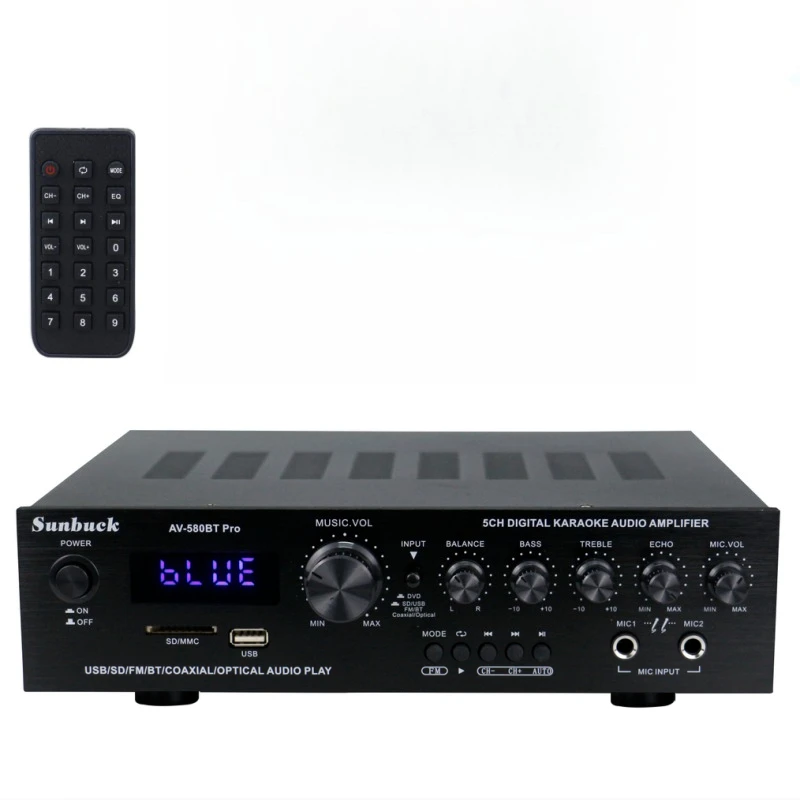 

household power karaoke power amplifier Huanniu high-power remote control Bluetooth power amplifier with card insertion