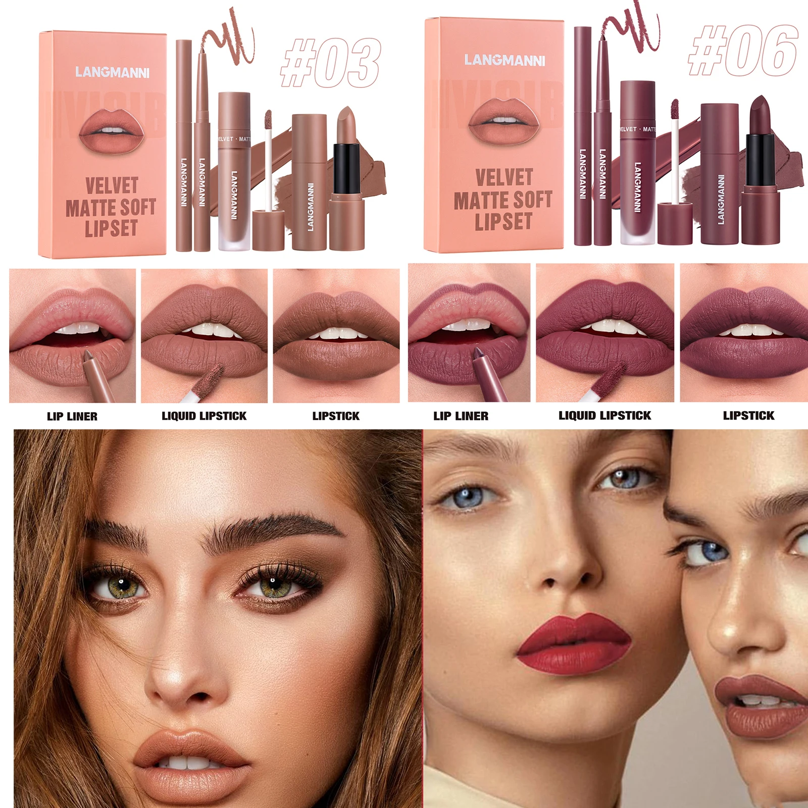 conjunto-de-3pcs-de-batom-matte-e-lapis-labial-a-prova-d'Agua-nao-adere-ao-copo