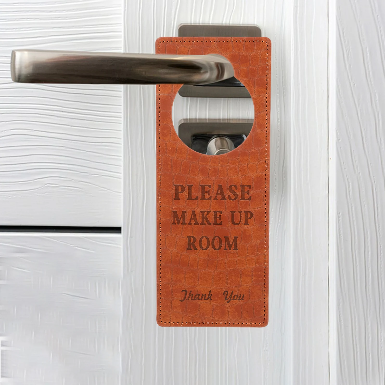 

2pcs Hotel Room Door Sign Do Not Disturb Please Make Up Room Dual Sided PU For Hotels Inns Bedroom Office