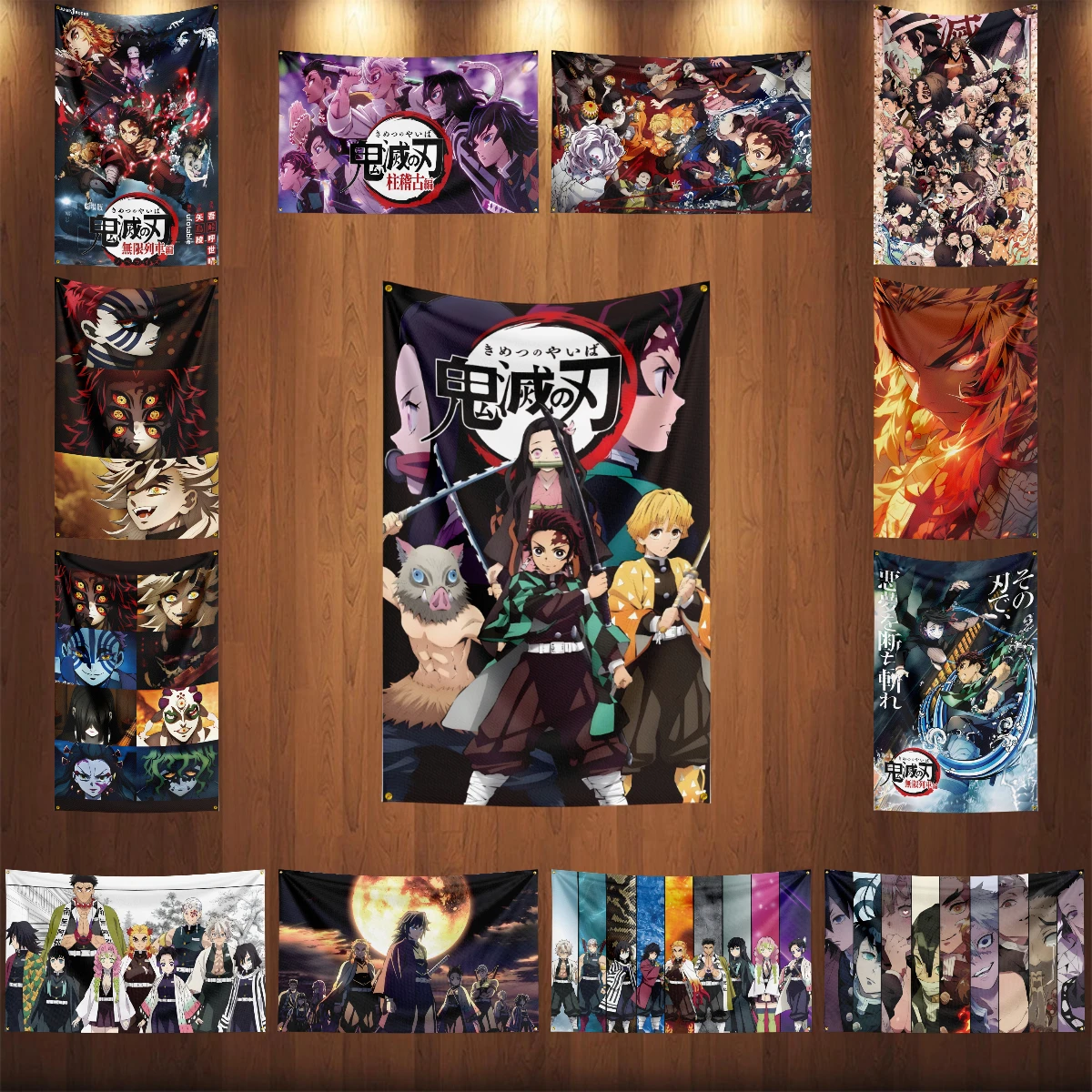 90X150CM D-Demon-Slayers Flag Polyester Digital Printed Game Tapestry Curtain For Decor