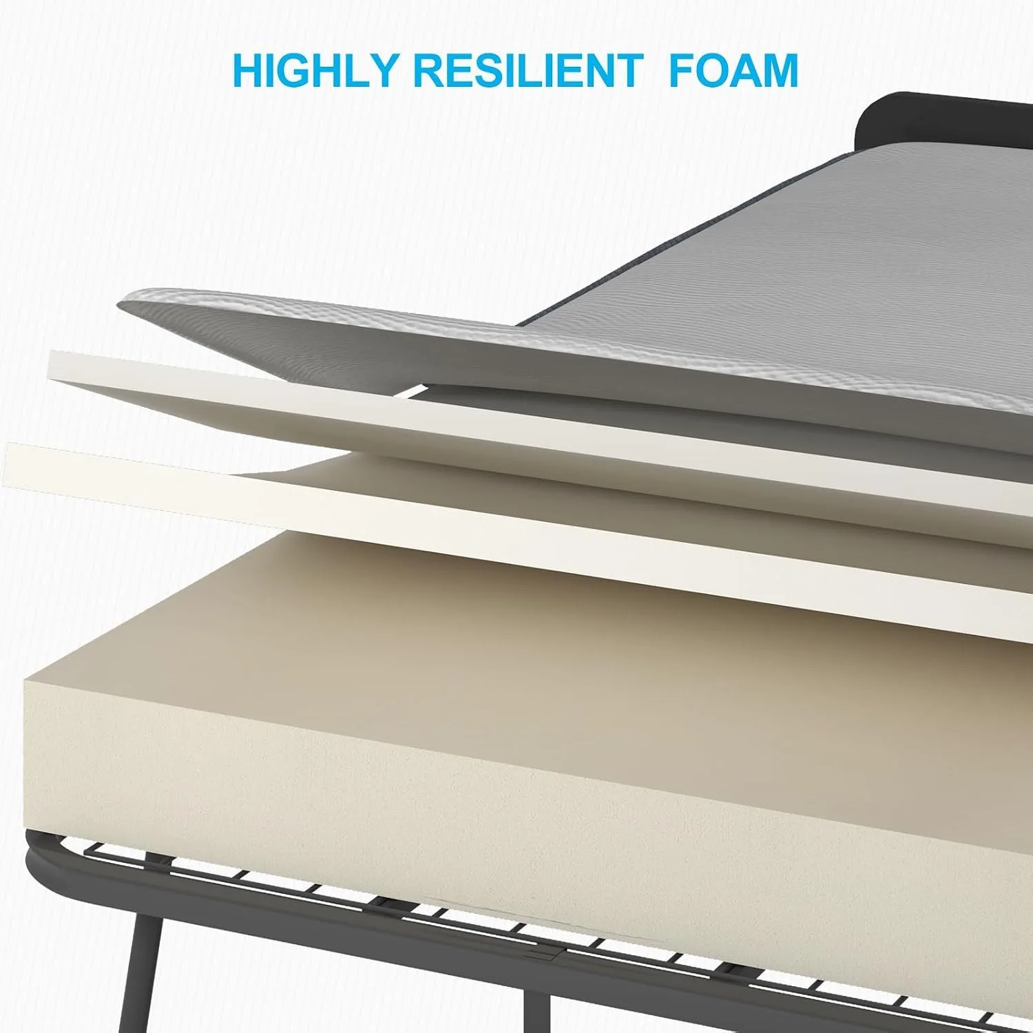 Folding Bed, 75" x 31" Rollaway Bed with 5" Mattress for Adults, Headboard & Dustproof Cover & Storage, Customized image 4