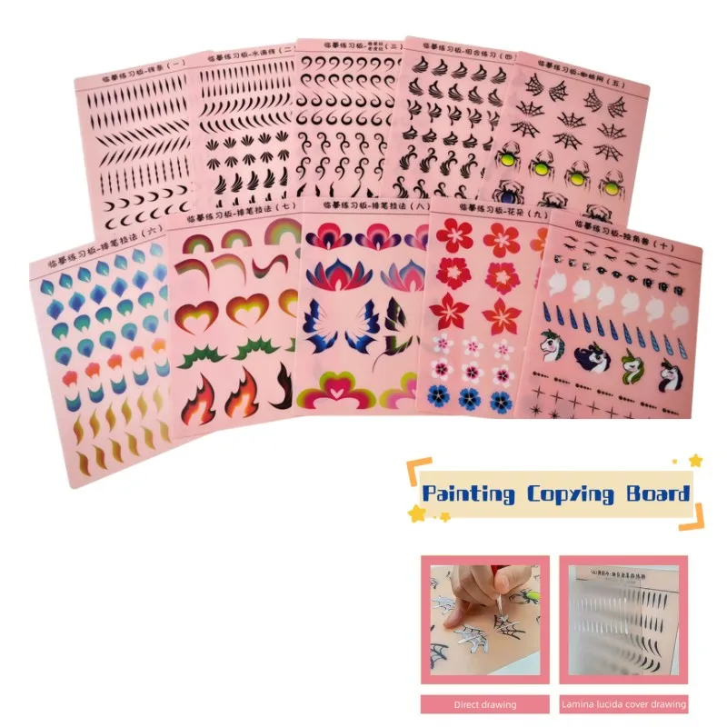 New Painting Practice Template 12pcs Face Paint Tool Essential For Practicing Basic Painting Skills Reusable Easy To Clean