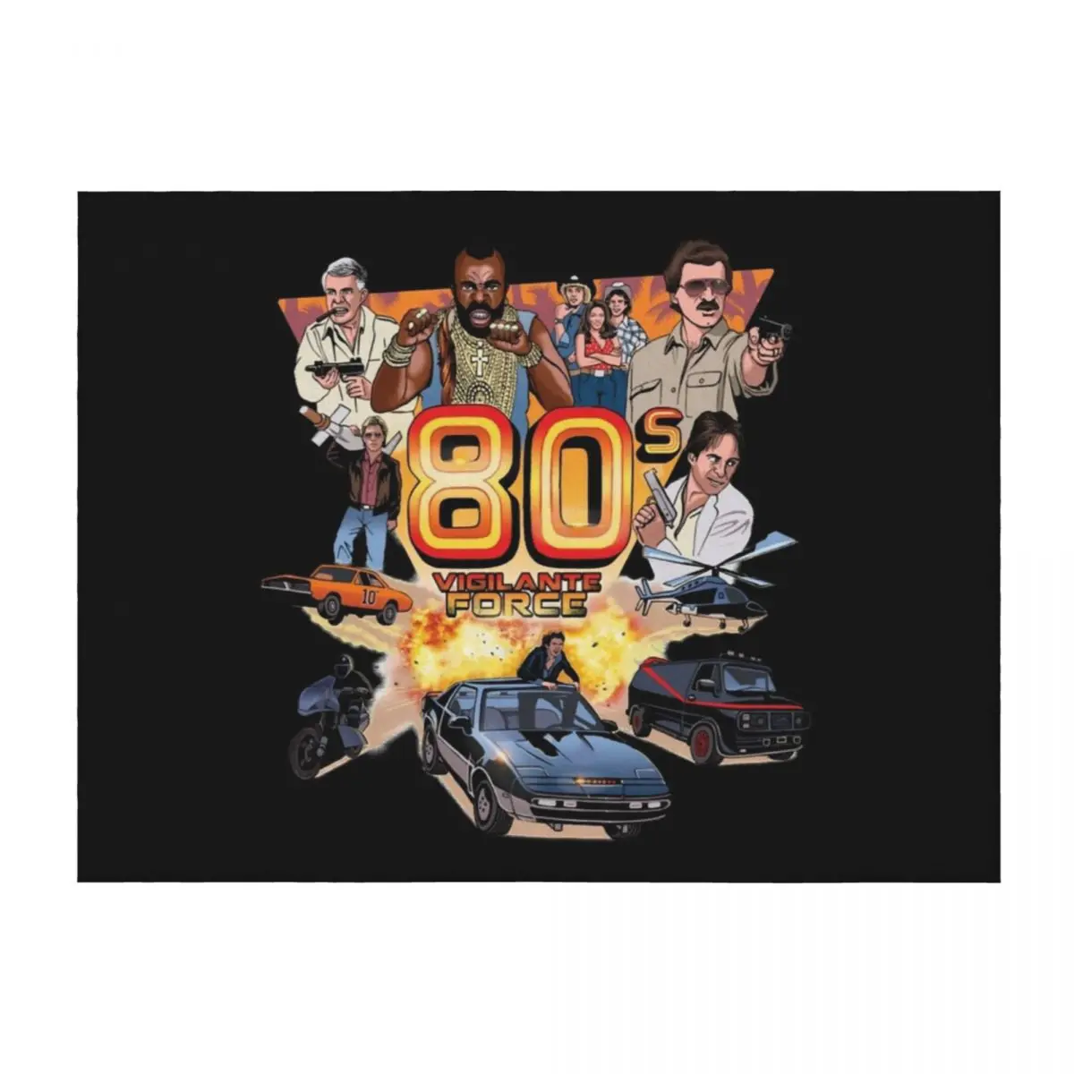 

80_s Vigilante Force Classic T-Shirt Throw Blanket valentine gift ideas Flannel Fabric blankets ands Sofa Blankets
