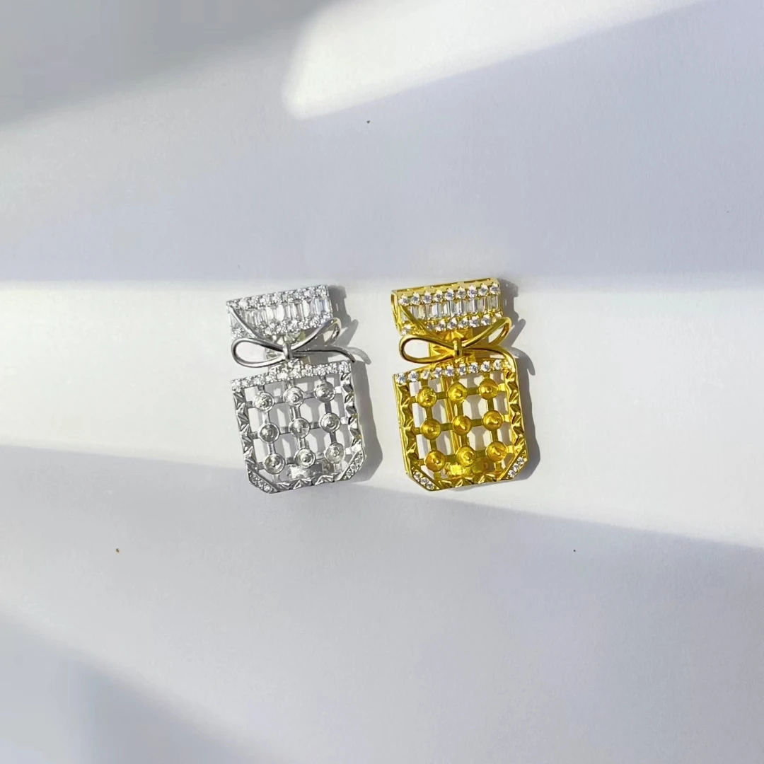 S925 Sterling Silver Brooch Pendant Mount Base Mountings Findings Parts Fittings Accessories for 3-4mm Pearls Beads 5pcs/lot