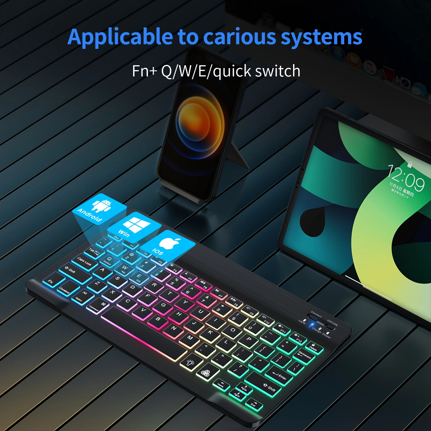 Ipad Keyboard Bluetooth Wireless Keyboard for Tablet Mini Backlit Keyboard in Russian for Ipad Pro 12 9 Air 4 IOS Android Phone