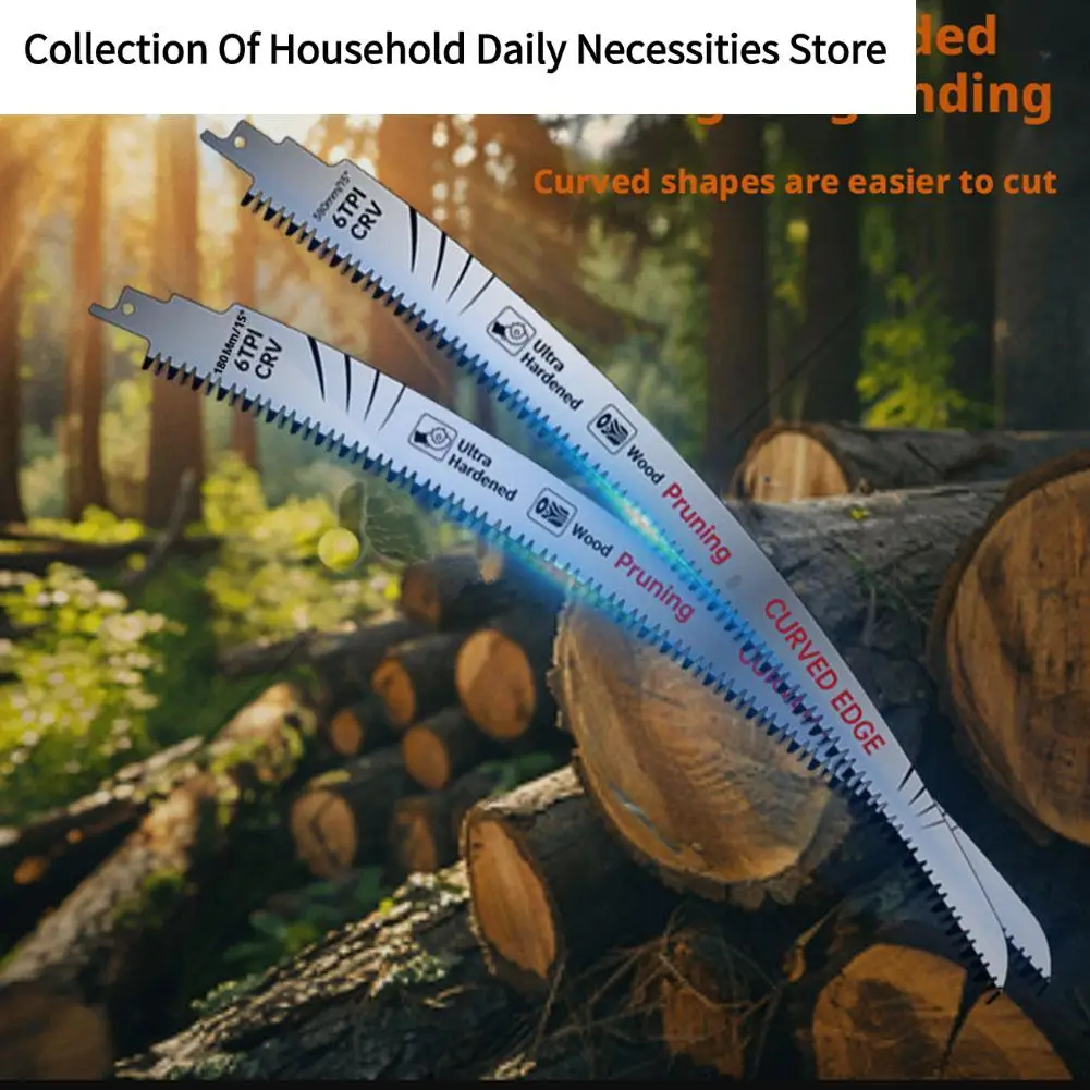 

7T Arc Edge Reciprocating Saw Japanese Teeth with Curved Edge Wood Pruning Saw Blades for Tree Trimming W4V9