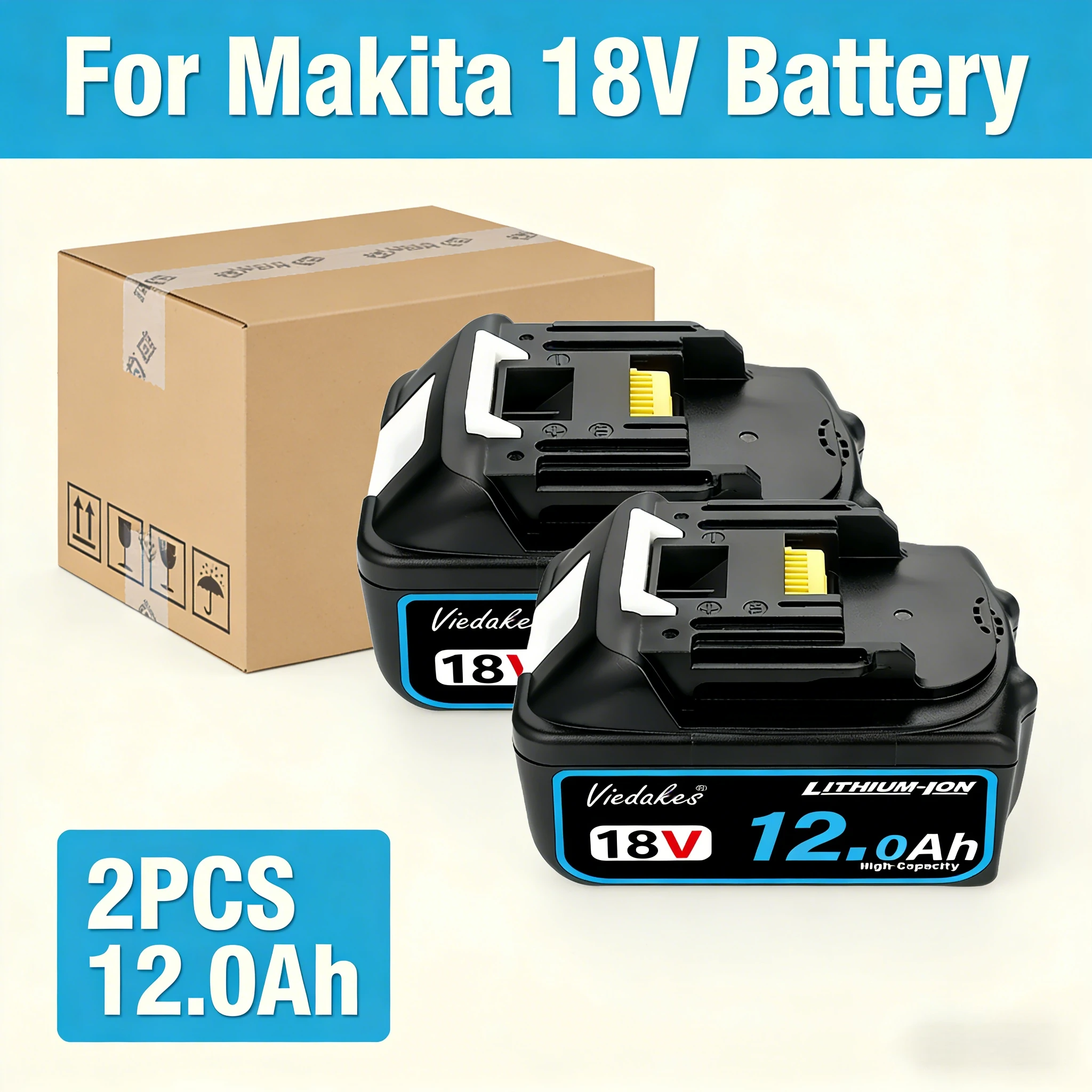 

Genuine Rechargeable Replacement Lithium Battery for Makita 18V 12Ah/10/8Ah Battery for Makita Tool,DGA504、DTD173、DTW600