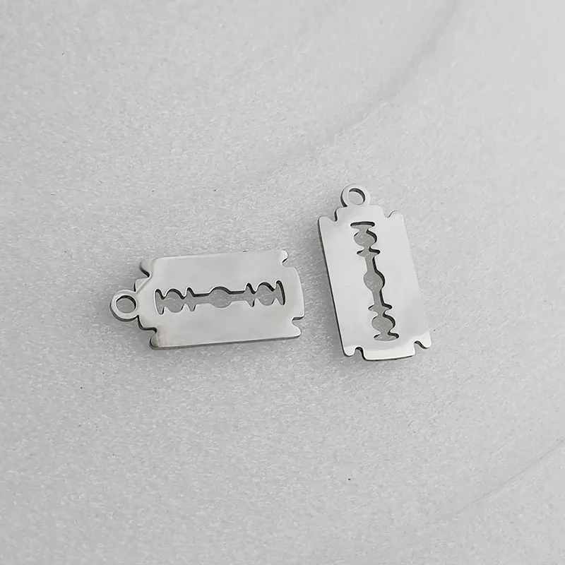 Wholesale 10pc/lot DIY Blades Stainless Steel Charms Steel Gold Color Pendant Making Jewelry Parts Customized Items Are Welcomed