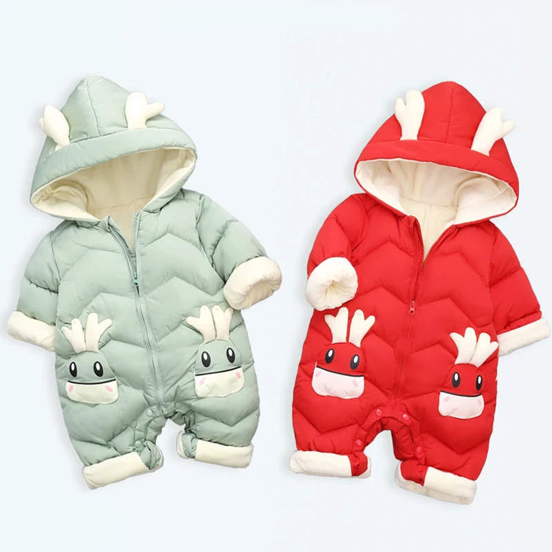 

1-3Y Infant Thick Velvet Rompers Clothing Winter Autumn Padded Warm Onesie Baby Girl Boy Jumpsuit Kids Overalls Newborn Down One