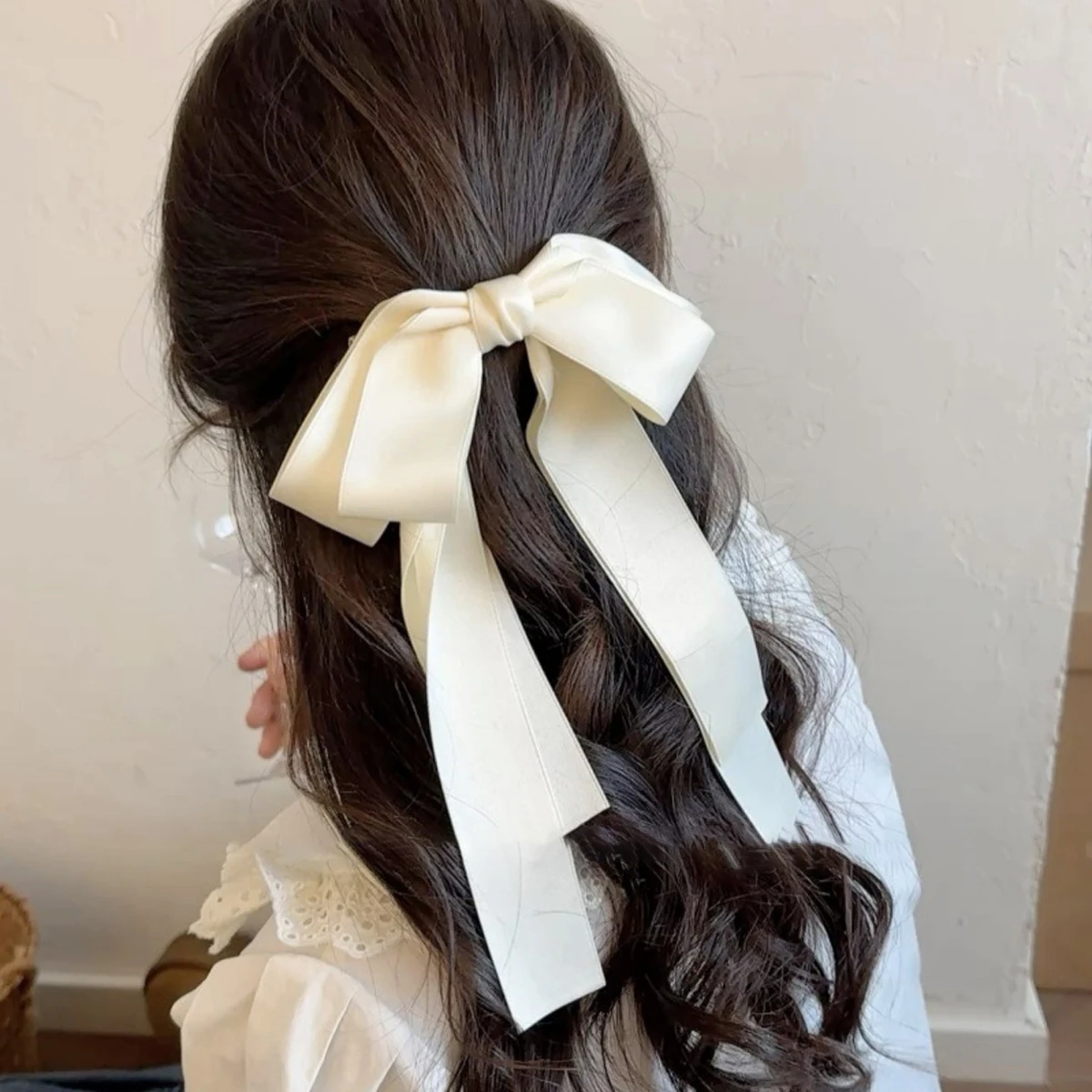 1 Stück Haarspange im Ballett-Stil mit Schleife und Schleifenband, elegante, süße und liebliche Damen-Haarschmuck im koreanischen Stil – Detail 5