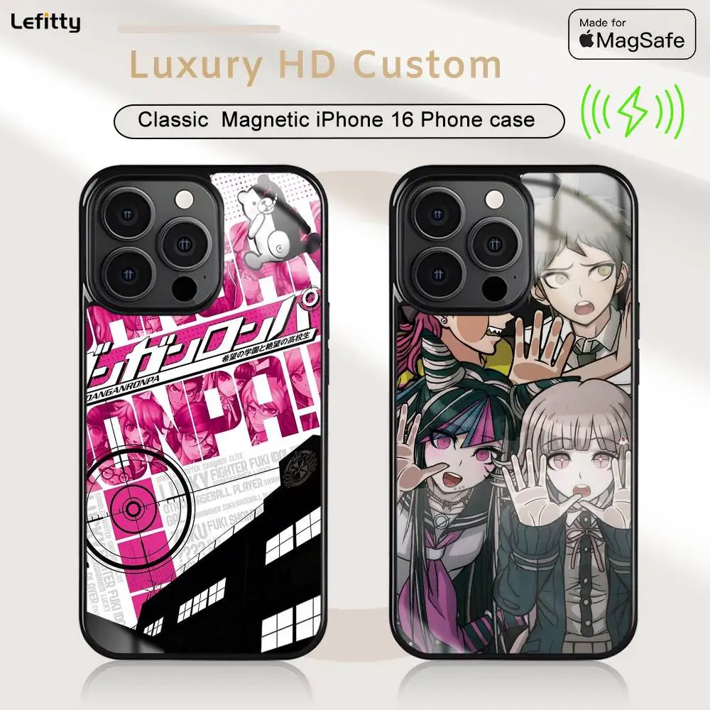 

Game D-Danganronpa Monokuma Phone Case For iPhone 16 15 14 13 12 11 Pro Max Plus Mini Magnetic Magsafe Wireless Charging Cover