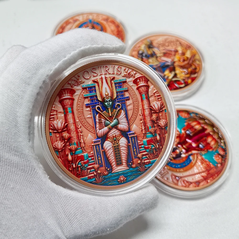 5 Types 5 OZ Ancient Egypt Mythical Gods .999 Fine Copper Commemorative Coin Ra Anubis Isis Osiris Thoth Collection Gift