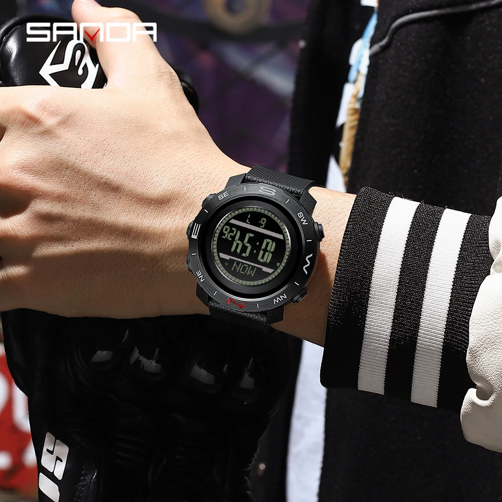 SANDA 5106 Student Electronic Watch Temperature Weather Forecast Outdoor Waterproof Sports Countdown Men's Electronic Watch