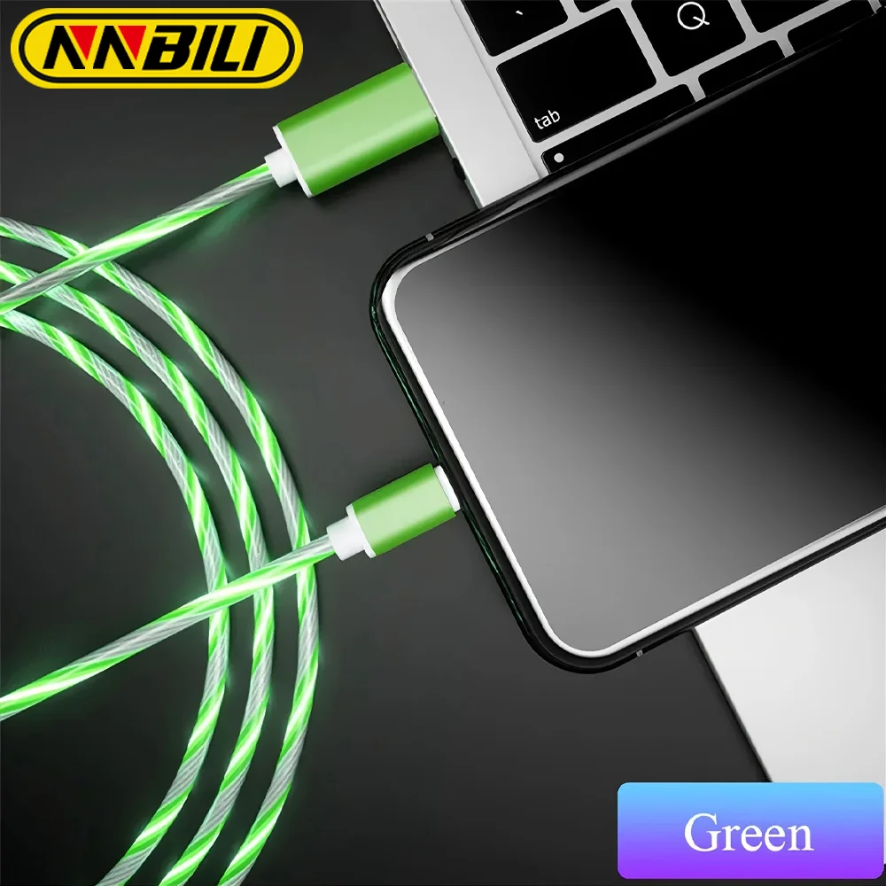 NNBILI 4 colors Fast Charging Luminous USB Data Cable For Android phone Type C Xiaomi Huawei Samsung Charger Wire not for iPhone