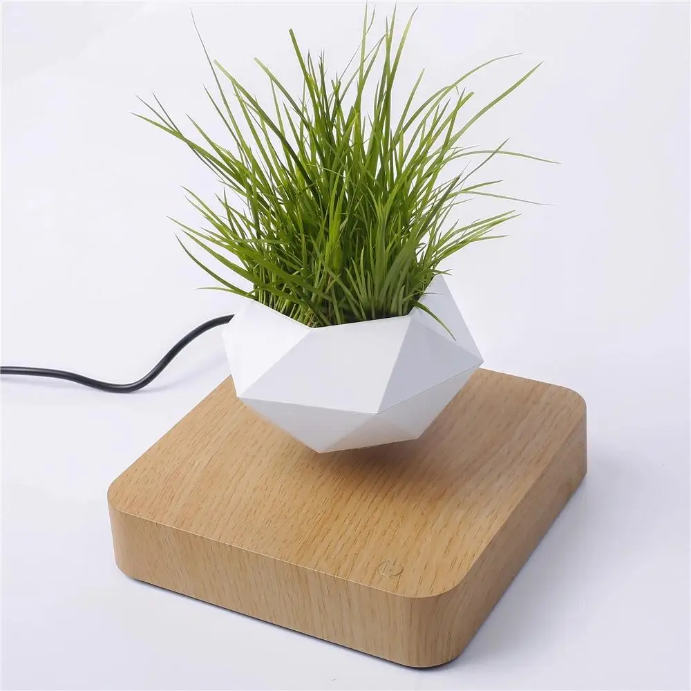 Dropshipping Amazon Hot Magnetic Levitation Flowerpot Aerial Potted Plant Hanging Flowerpot Living Room Office Decoration