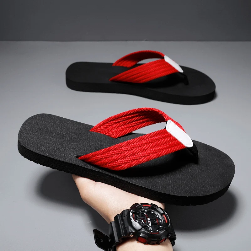 

Мужские летние тапочки, легкие шлепанцы, простые и модные повседневные пляжные тапочки для отпуска, нескользящие сандалии, мужская обувь