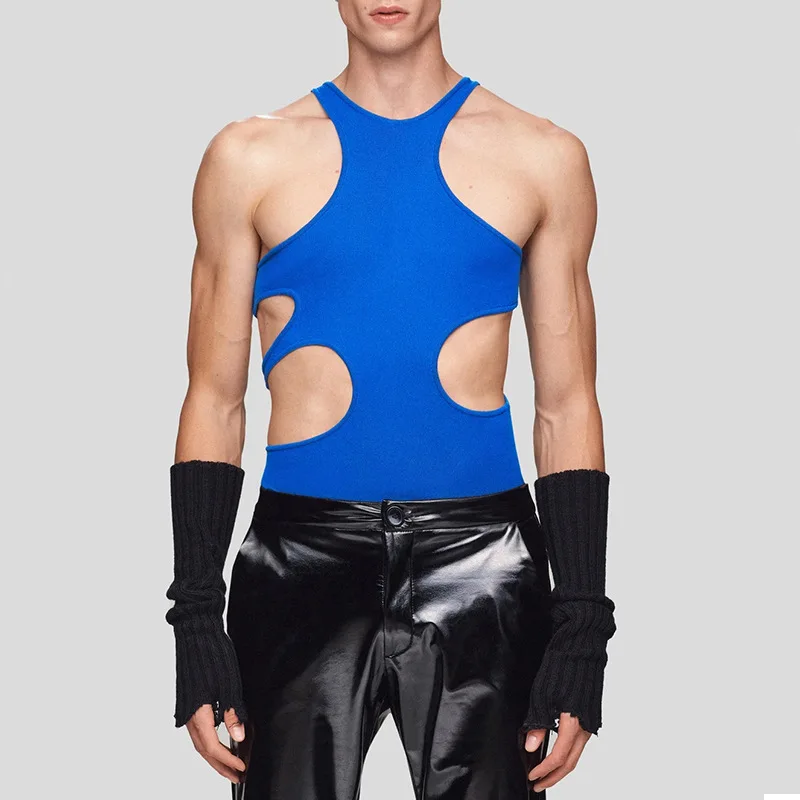 

Персонализированные подтяжки, двойные бретели, ажурный вязаный жилет, эластичный облегающий топ, нишевый дизайн, футболка для мужчин