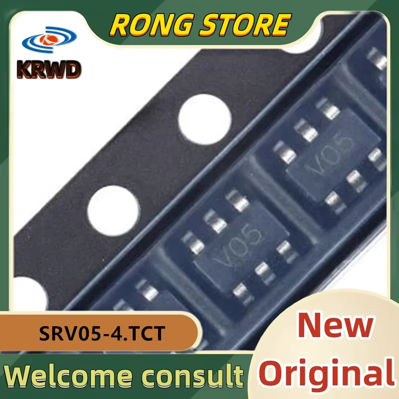 50PCS V05 VO5 New and Original Chip IC SOT23-6 SRV05-4.TCT SRV05-4 SRV05