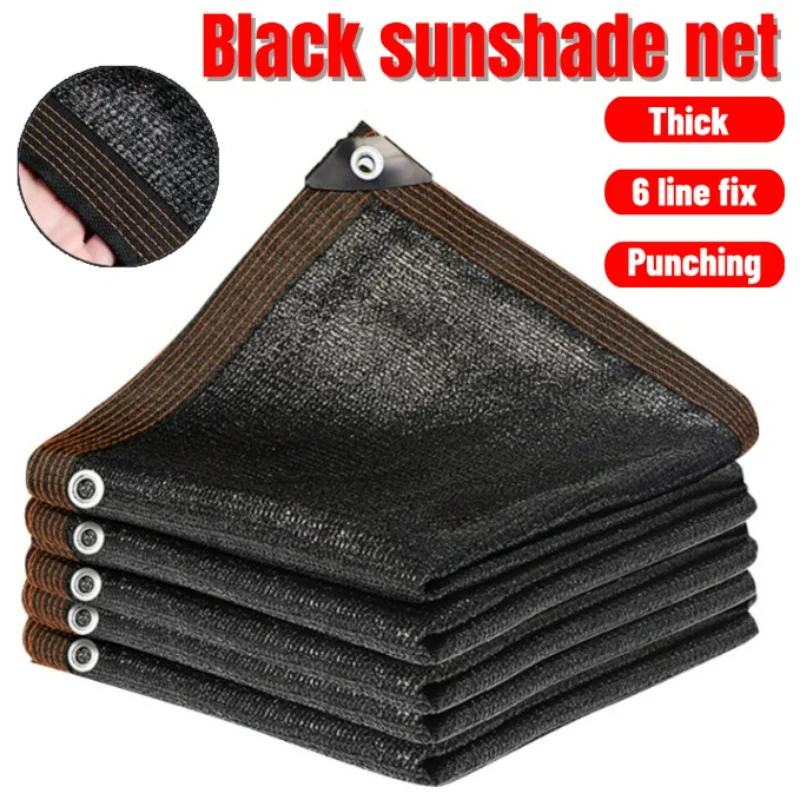 

Black Sunshade Net Sunblock Mesh Cover Taped Edge Grommets Sun Net for Outdoor Pergola Plants Greenhouse Gardens Patio Canopy