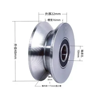 1 Pc Rvs Spoor Katrol Aangepaste Lager Wiel V/U/H Type Draad Touw Lifting Katrollen Huishoudelijke hardware Accessoires