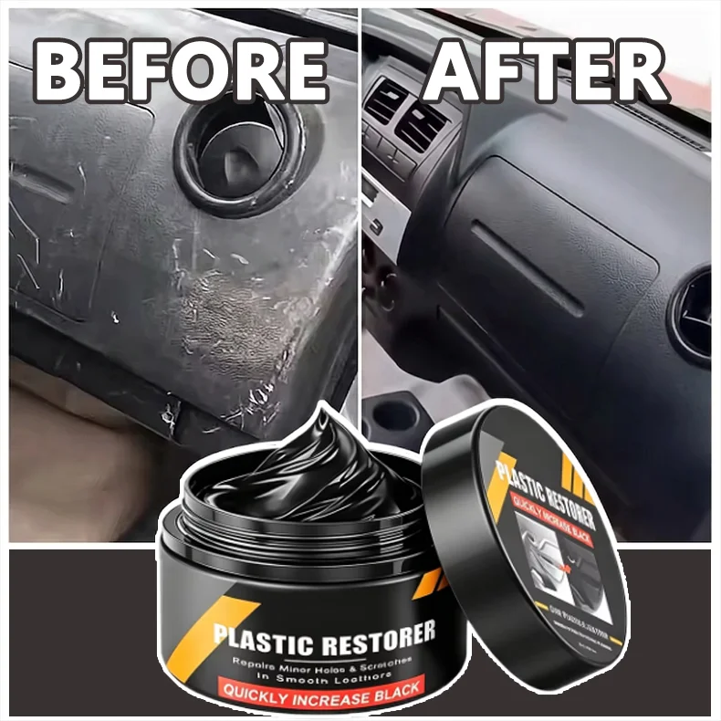 Universal Car Plastic Care Cream for Interior Exterior, Remove Scratches & Aging, Polish Gloss Prevent Whitening Refinish Wax