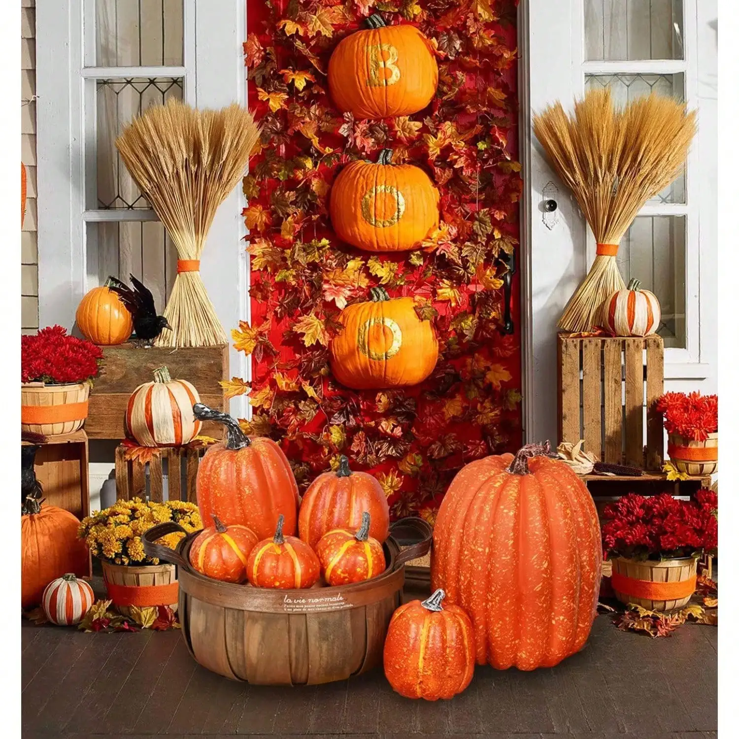 

7Pcs Thanksgiving Artificial Pumpkin Home Decoration Sets, Artificial Vegetables Pumpkin for Fall Halloween Home Decor