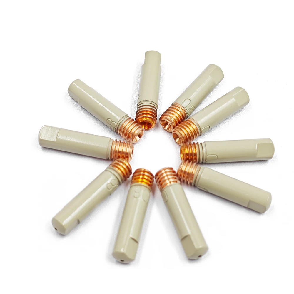 MB-15AK/14AK Welding Contact Tips new coating protect 25mm M6 Gas Nozzle Tip 0.8mm-1.2mm MIG Welding Torche Welding Tool Parts