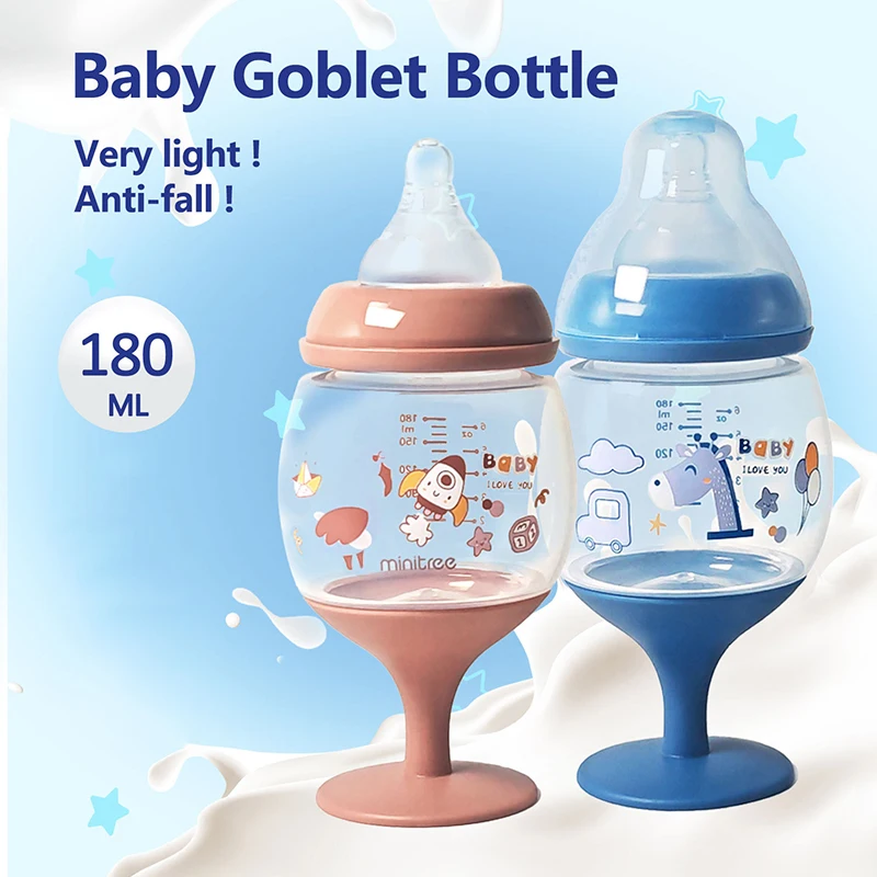 كوب تدريب 180 مل، كوب شرب العصير والحليب مع الحلمة، كوب شرب بغطاء وزجاجة أطفال، صنبور ناعم، سهل الإمساك #5