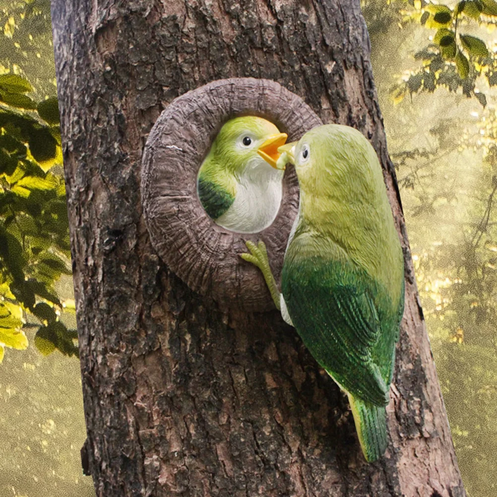 

Feed A Bird Resin Ornament for Garden Tree Hanging Pendant Adorable Bird Decor Outdoor Yard Statues Delicate Courtyard
