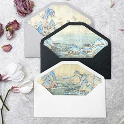 4pcs/lot Retro Chinese Painting Colored Envelopes Lining Pattern Invitation Envelope Gift Envelopes