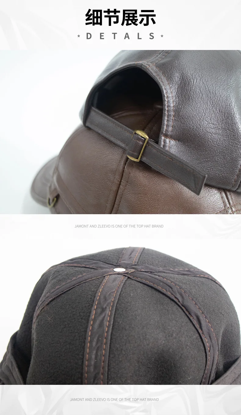 

Men's Golf Genuine Leather Baseball Hat Male Winter Real Cow Skin Casual Wear Baseball Caps Korean Plate Baseball Cap Adjustable