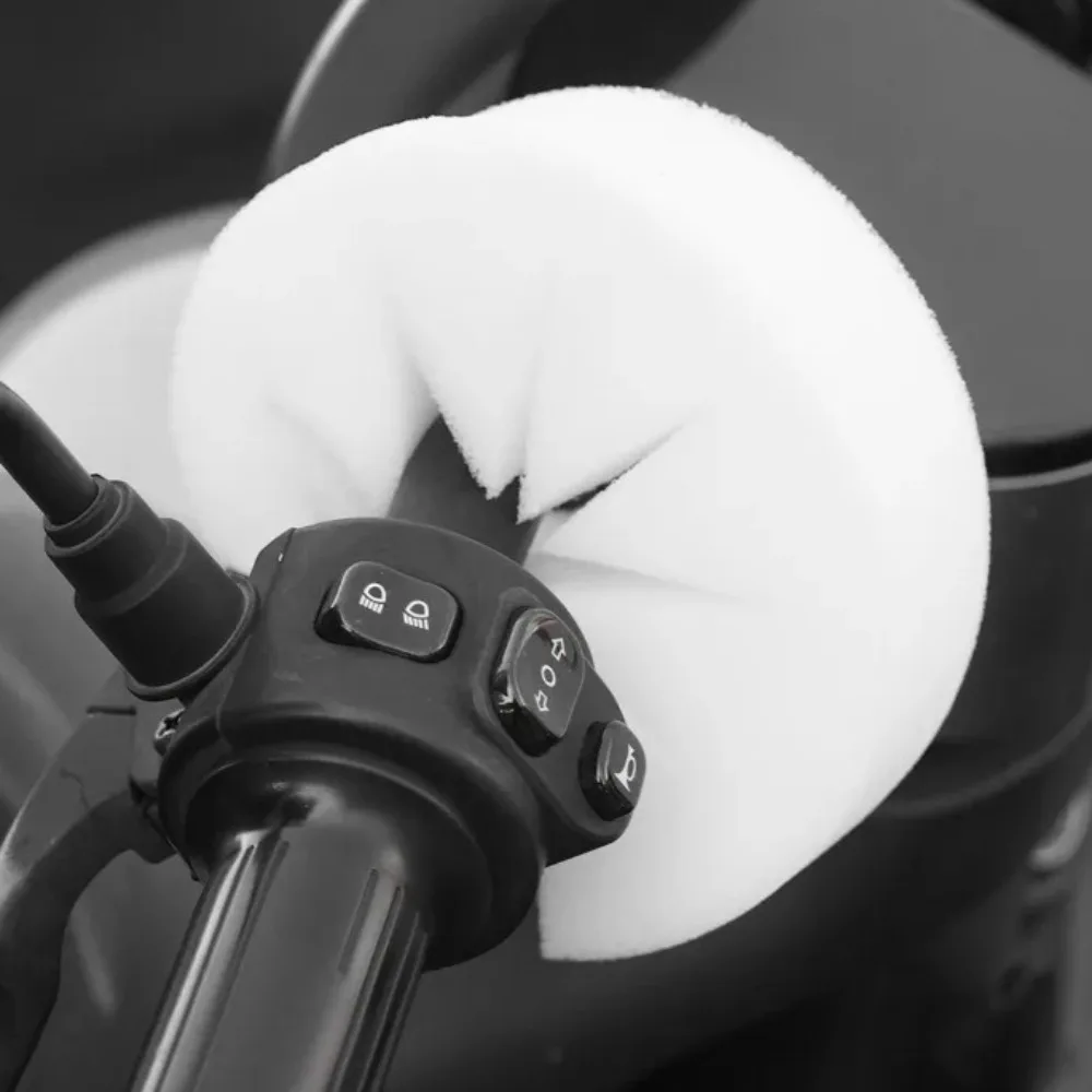 6/2 قطعة دراجة نارية موجة يندبروف القطن سميكة القطن الأساسية شتاء دافئ اصطف المقود يغطي كتل على الفور قبضة الرياح #4