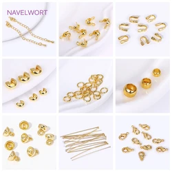 DIY Jewelry Making Accessories 18K Gold Plated Brass Crimp Bead,Lobster Clasps,Protector For Jewelry,Supplies For Jewelry