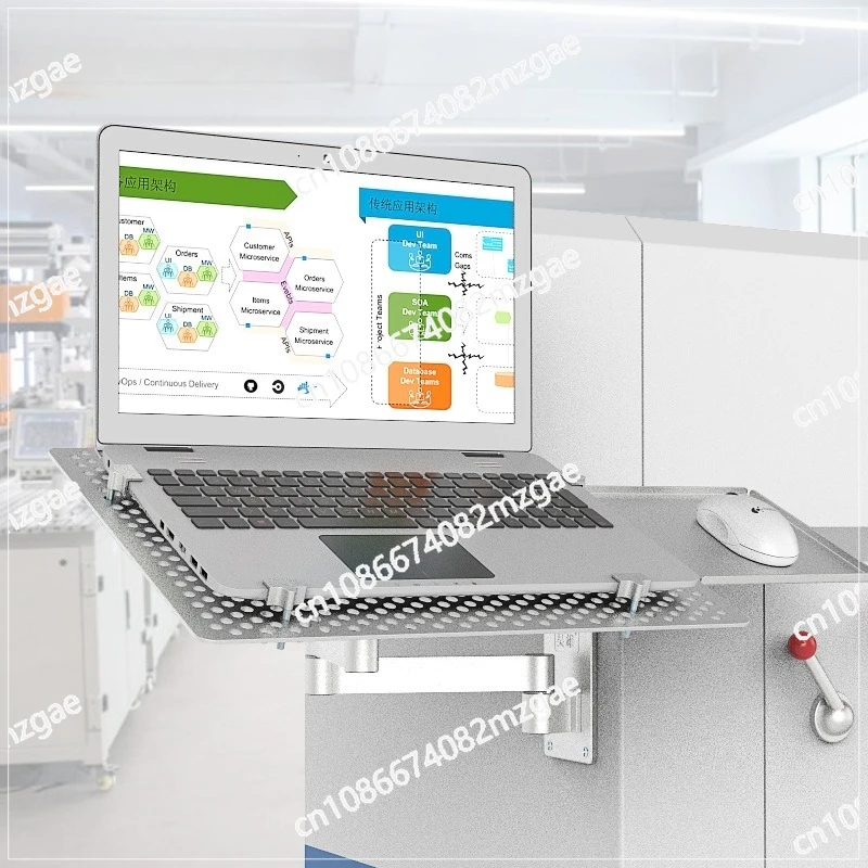 Multifunctional wall-mounted laptop stand Arm with mouse holder Telescopic rotating industrial equipment Supporting computer