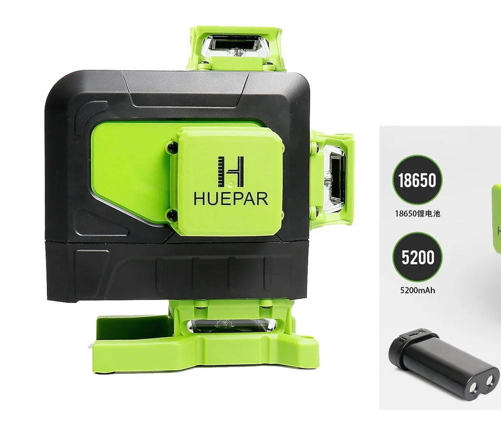 Huepar 904DG Green Beam 16 lines 4D 360 Degree Horizontal&Vertical Self Leveling With Remote Control Flooring Laser Level