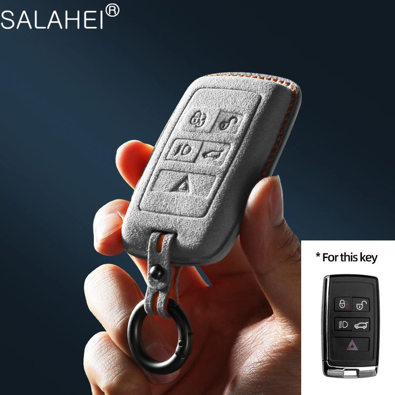 

Leather Car Key Case Cover Holder For Land Rover Range Rover Sport Velar Evoque Freelander 2 Discovery Jaguar XF XJ XJL XE