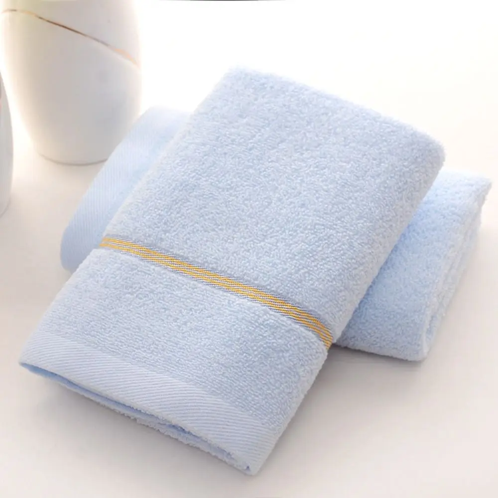 2Pcs 33x73cm Cotton Stripe Bath Towel Thickened Cartoon Face Towel Water Absorption Simple Shower Towel Adult