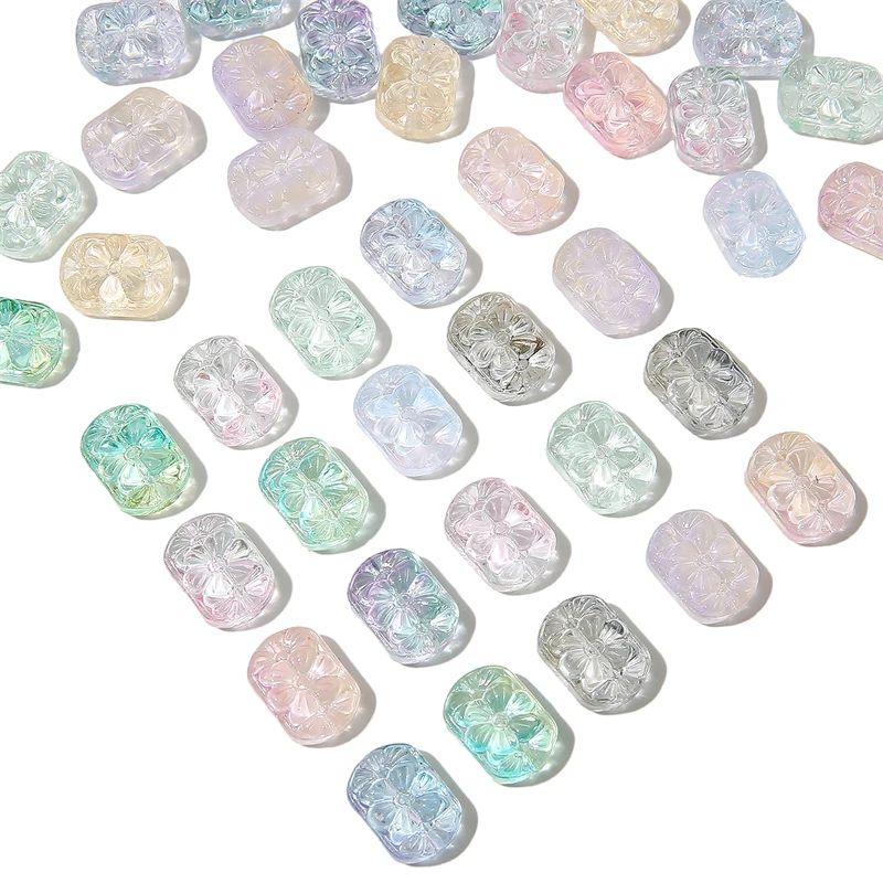 

Natural Rock Quartz Patterned Flower-shaped Bead Carved Crystal Spacer Bead For Jewelry Making Diy Necklace Bracelet