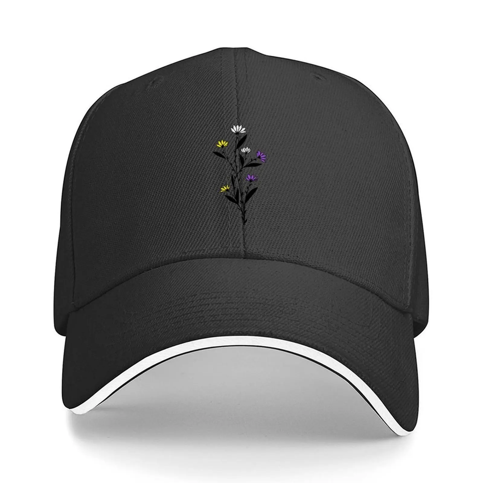 

Subtle Nonbinary Pride Daisy Sprig Baseball Cap Mountaineering Dropshipping Luxury Man Hat tactical cap Woman Men's