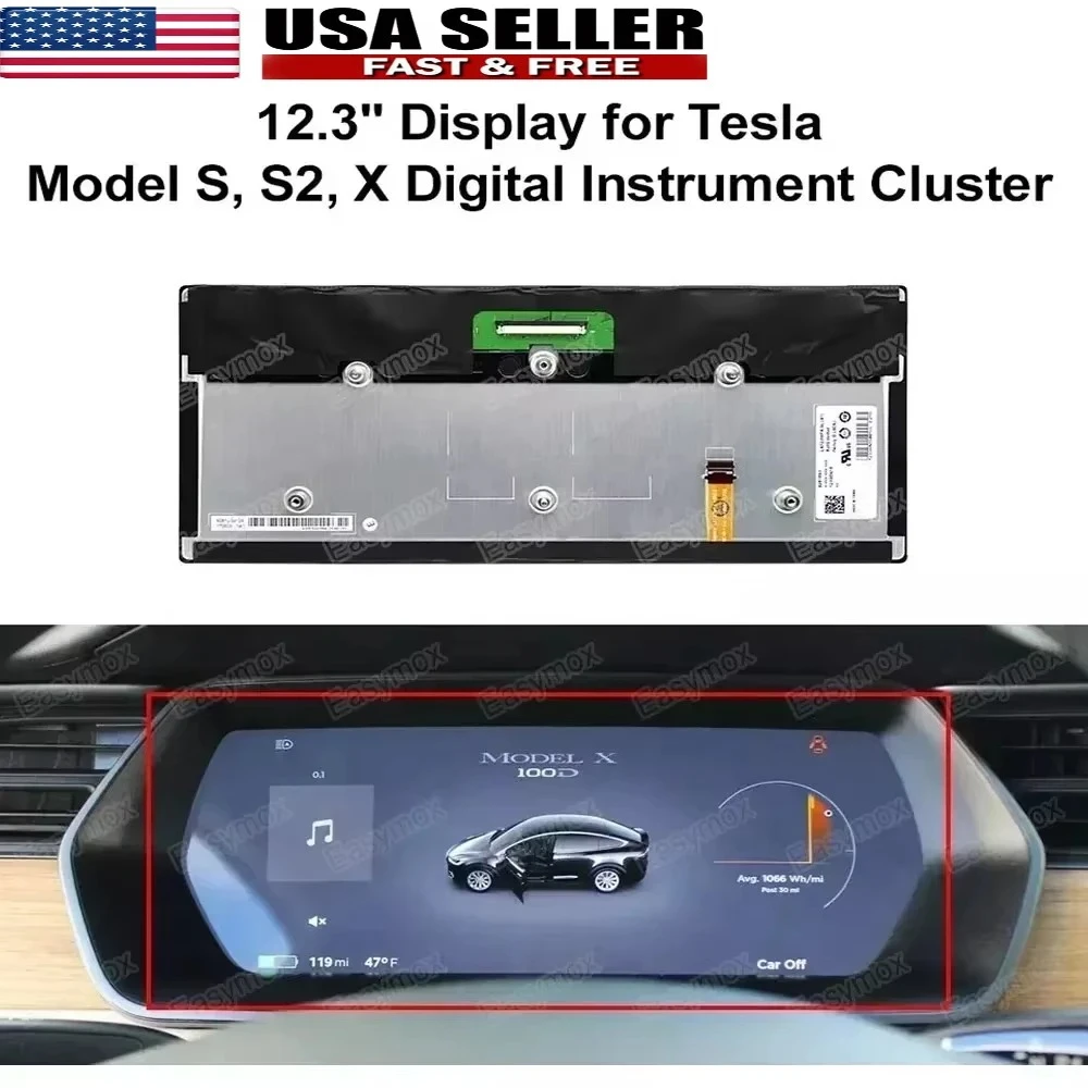 

LA123WF4-SL01 LA123WF1-SL01 12.3“ LCD Display Dashboard for Tesla Model S S2 X GEN 2 Digital Instrument Cluster Speedometer