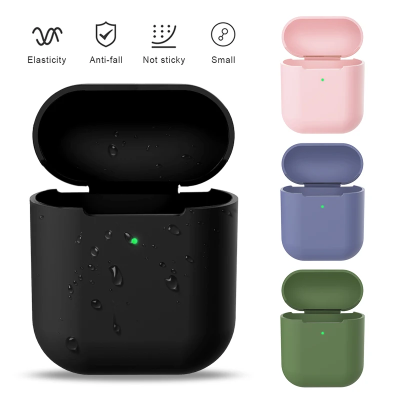 

Silicone Case For Airpods 2nd Luxury Protective Earphone Cover for Apple air pods 2 Shockproof Sleeve Solid Color Bag