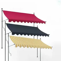 Folding Telescopic Canopy Vertical Awning Roof Balcony Courtyard Household Rainproof and Sunscreen Awning Hand Operated Awnings