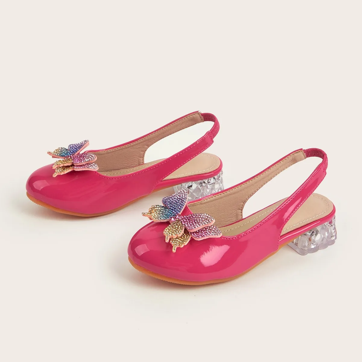 Girls Red Dress Sandals kid‘s  Bow Accent Open-Toe Sandals with 2.5cm Block Heel children's Flower Girl & Party Shoes